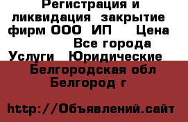 Регистрация и ликвидация (закрытие) фирм ООО, ИП.  › Цена ­ 2 500 - Все города Услуги » Юридические   . Белгородская обл.,Белгород г.